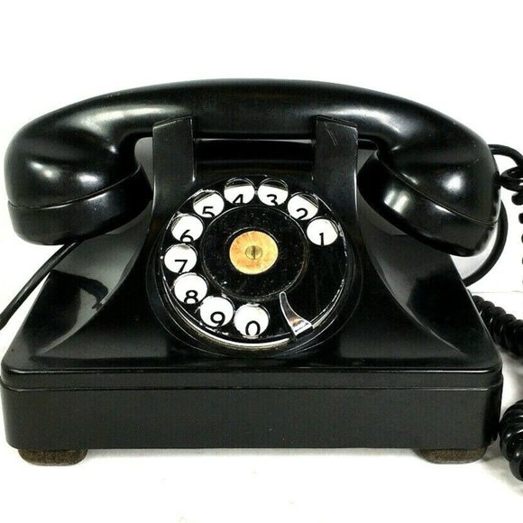 Vtg Black Rotary Desk Phone The North Electric MFG Co-Plug NOT Modern Connection - Picture 1 of 12